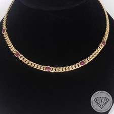 Wert 4990 € Rubin Panzer Collier 585 14 Karat Gelb Gold xxyy