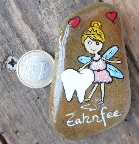 Bemalter stein zahnfee fee - bemalter, stein🌷zahnfee