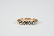 C25W14- Biedermeier Gold 585 14kt Ring m. Altschliff Diamanten 