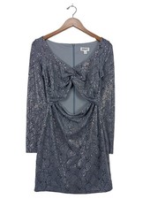 UNIQUE Abendkleid Damen Kleid Gr. DE 36 hellgrau Casual-Look