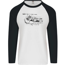 Dinghy Rapids White Water Rafting Whitewater Herren L/S Baseball Maglietta