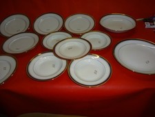 Limoges 10  Essteller + 2 x Servierteller Goldrand Top
