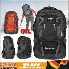 60L Rucksack Wasserdicht Wanderrucksack Trekking Reiserucksack Groß Herren&Damen