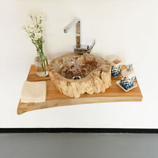 Teakholz Waschtischplatte Gr. M 80cm Arbeitsplatte Echtholz Teak wohnfreuden