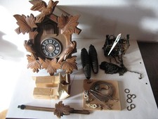 alte Kuckucksuhr defekt, komplett, zerlegt, Ersatzteile