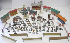 72 Zinnfiguren/Bleifiguren Bäuerlich handbemalt 15× Holzspielzeug siehe Fotos