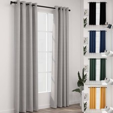 2x Verdunkelungsvorhänge mit Ösen Kräuselband Thermo Gardine Blickdicht Vorhänge