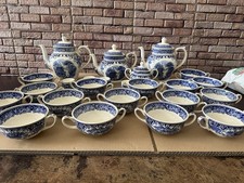 Old England Sphinx Keramik Kaffeekanne  Cambridge Blue Vintage 1950er