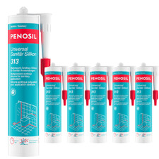 Universal Sanitär Silikon Express - transparent - 6 x 300ml - Sanitärsilikon