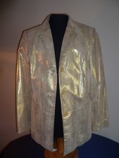 Damen Longblazer Leder, Gr.44, Farbe Gold, wenig getragen