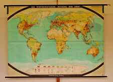 Wandkarte Weltkarte Weltwirtschaft 222x163~1960 vintage world economy map chart 