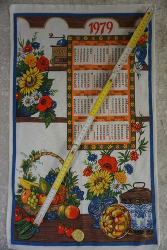 1979 kalender geschirrtuch - kalender,