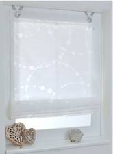 Kutti Raffrollo Ösenrollo Cadena weiss modern Kreise in 5 Breiten Höhe 140 cm