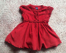 GAP süßes Baby CORD KLEID Festkleid 80/86 18-24mon SCHWUNG weinrot FEINCORD wN