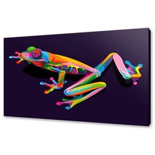 Baumfrosch bunt Leinwandbild Bild Wandkunst Wohnkultur kostenlos schnell UK