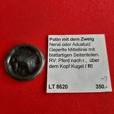 Kelten. Nervi oder Aduatuci Potin. Zweig und Pferd. LT 8620, GÄ 180, Patat 26.3
