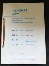 Hercules DKW Ersatzteilliste GS 125 175 250 350   März 1977