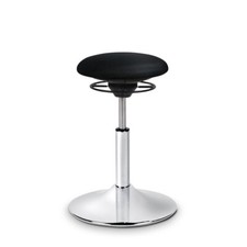 Balimo Bewegungshocker Sitztrainer Hocker Gestell Chrom Bezug Schwarz