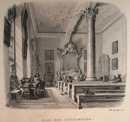 Lithographie 1840 saal - lithographie,