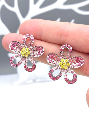 Elegante blumen ohrstecker aus - ohrstecker,