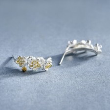 Halb Creolen Blumen Design