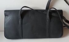 Sempre Unterarmtasche,  Kleine Henkeltasche, Dame, Schwarzes Leder / B85