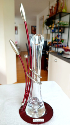Glas vase mit - mit, metall