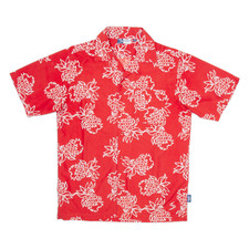 SIMMER STYLE Herren Hawaiihemd rot geblümt M