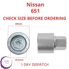 RADSICHERUNG HAUPTVERRIEGELUNGSMUTTER SCHLÜSSEL 651 BOLZEN STECKSCHLÜSSEL ENTFERNER FÜR NISSAN