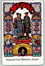 13038460 - 8000 Muenchen Muenchner Platzl Paare in Trachten Schmuckrahmen