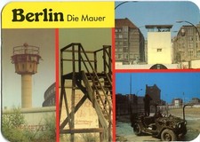 AK BERLIN die Mauer Mehrbild, Wachtturm, US-Jeep etc 70er