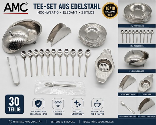 Amc edelstahl tee set tlg - amc, 30-tlg
