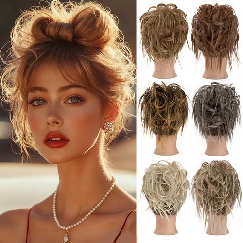 Lockig messy bun dutt haarteil - lockig,