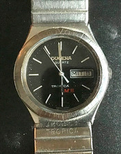 DUGENA Tropica M III  # Day-Date # Edelstahl #  ca. 36mm # Quartz # Batterie neu