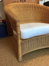 Korbsessel Natur mit Sitzkissen für Innenbereich (ohne Dekokissen)