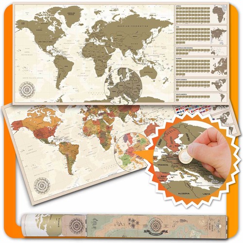 Rubbel weltkarte scratch map - weltkarte,