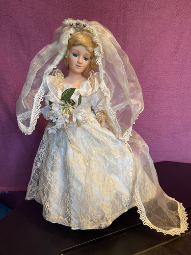 Puppe braut weiss 42cm mit - puppe,