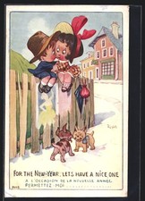 Künstler-AK Right: For the New-Year, let´s have a nice one 