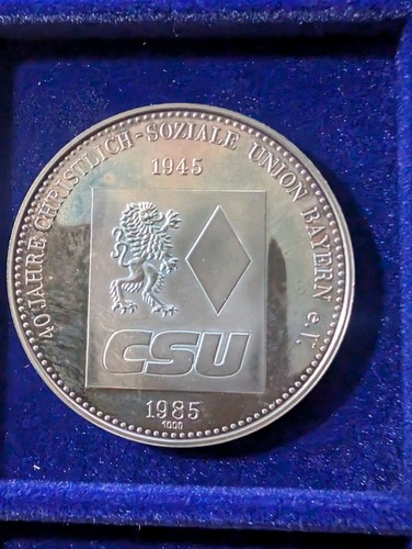 Silber medaille 40jahre csu - medaille,