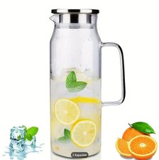 Wasserkrug mit Edelstahl Filter aus Glas 1,5 L --Retourenware--