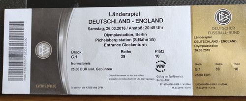 Ticket deutschland england - ticket,
