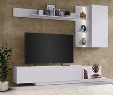 Wohnwand Bristol Anbauwand 4-teilig weiß (17671)