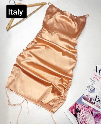 Women ballin dress peach satin - peach,