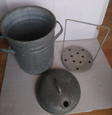 alter Einkochtopf +Deckel+Einsatz Zinktopf Vintage auch Pflanzgefäß Gartendeko