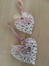  Rattanherz,Weidenherz,Herz,Türkranz,Herzdeko,Rattanherzen,Shabby,weiß,rosa,Deko