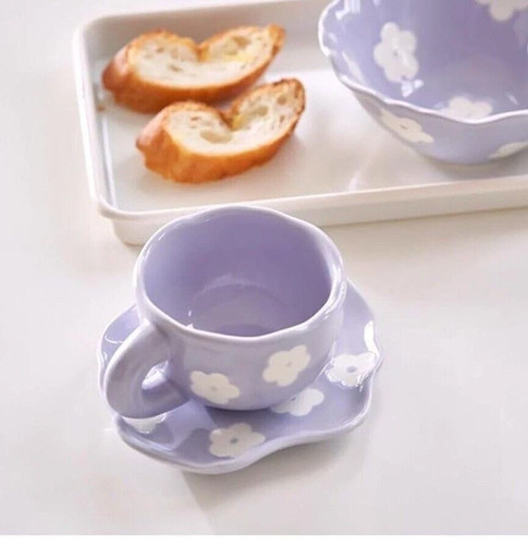 3er set milka tasse lila - set, kuh