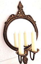 Spiegel Barock, massive Metallfassung, zwei Kerzenhalter!