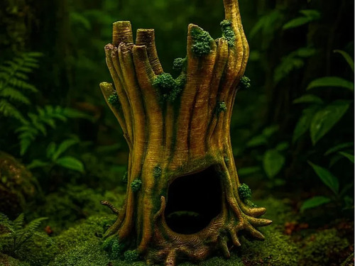 Baumstumpf mit höhle deko - baumstumpf,