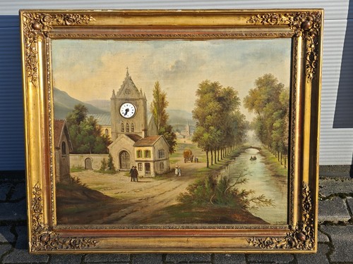Antike bilderuhr gemälde - bilderuhr,