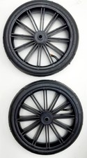 2 x Räder 24,5 cm ø -Stärke 4,0 cm   Reifen schwarz für Achse 10 mm ø